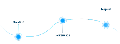 Contain, Forensics, Report incident-response flow
